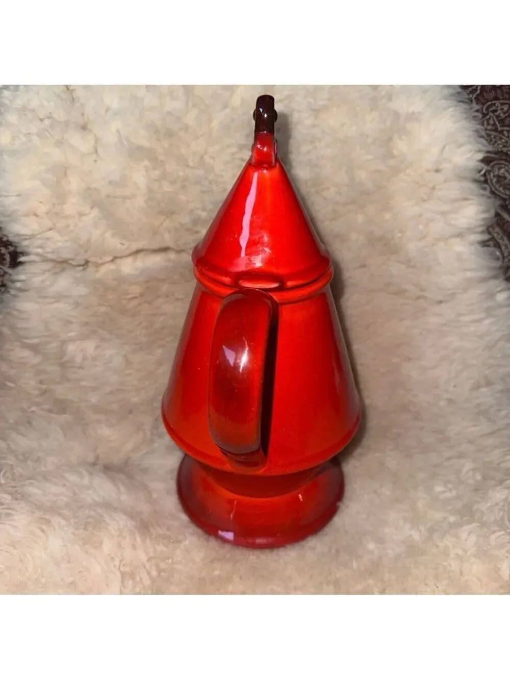 Vintage Metlox Poppytrail Red Rooster Coffee Tea Pot with Lid MCM Retro